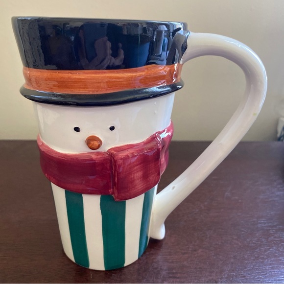 VINTAGE TALL RUSS SNOWMAN MUG 6” - Picture 1 of 5